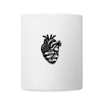Patriotisches USA Nationalflaggen Herz - Tasse - Weiß - Vorne