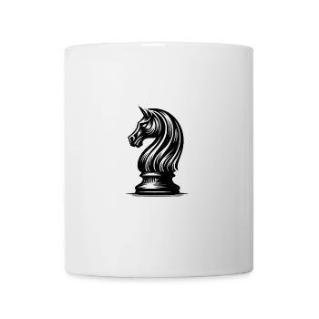 Chess Figure Horse Knight Tattoo Drawing - Mug - white - Front