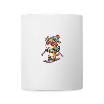 Cool giraffe skiers - elegance on the slopes - Mug - white - Front