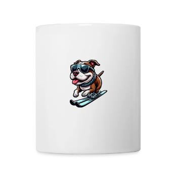 Pitbull Chien Ski Sports d’hiver Vacances - Mug blanc - blanc - Devant