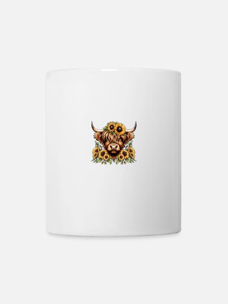 Bovins écossais Highland Tournesol - Mug blanc - blanc