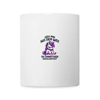Écarte-toi de mon chemin, contact social inutile - Mug blanc - blanc - Devant