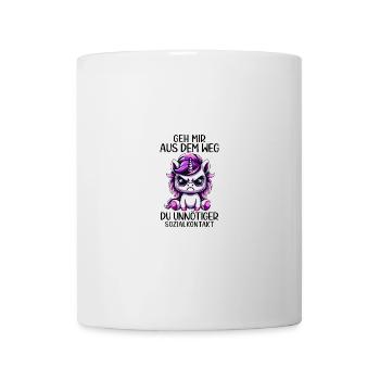 Écarte-toi de mon chemin, contact social inutile - Mug blanc - blanc - Devant