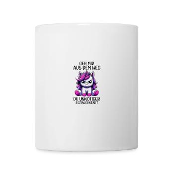 Écarte-toi de mon chemin, contact social inutile - Mug blanc - blanc - Devant