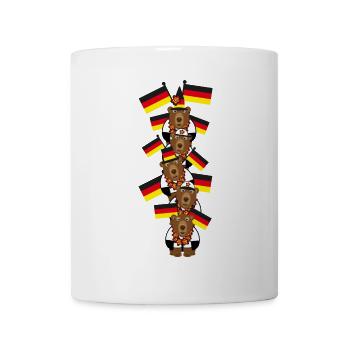 Sport Bären mit vielen Deutschlandfahnen. - Tasse - Weiß - Vorne