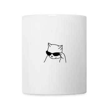 Chat avec des lunettes - Mug blanc - blanc - Devant