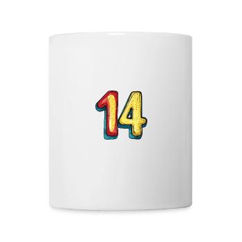 14 Zahl symbol - Tasse - Weiß - Vorne