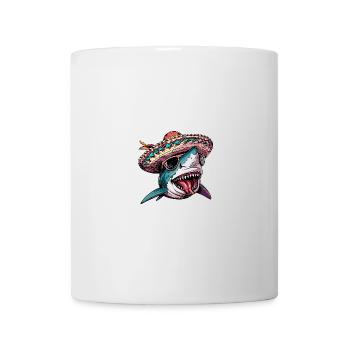 Hai Comic Lustig Sombrero - Tasse - Weiß - Vorne