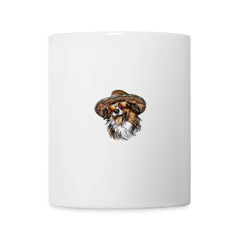 Border Collie Hund Lustig Sombrero - Tasse - Weiß - Vorne