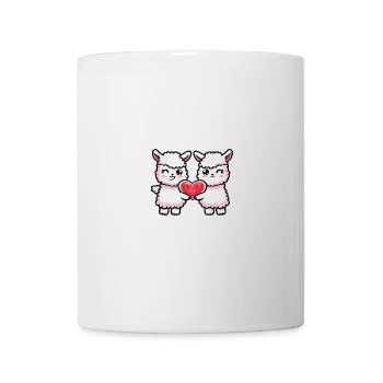 Alpaga Lama Couple Saint-Valentin - Mug blanc - blanc - Devant