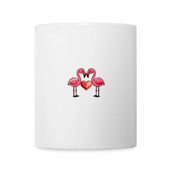 Couple de flamants roses d’amour Oiseau Saint-Valentin - Mug blanc - blanc - Devant