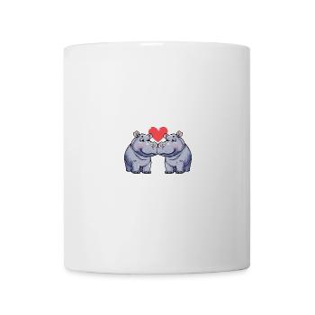 Nilpferd Paar Valentinstag - Tasse - Weiß - Vorne
