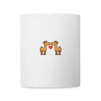 Couple de chameaux Saint-Valentin - Mug blanc - blanc - Devant