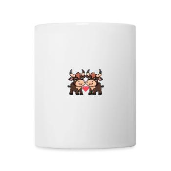 Stier Paar Valentinstag - Tasse - Weiß - Vorne