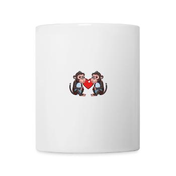 Coeur de Singe Saint-Valentin - Mug blanc - blanc - Devant