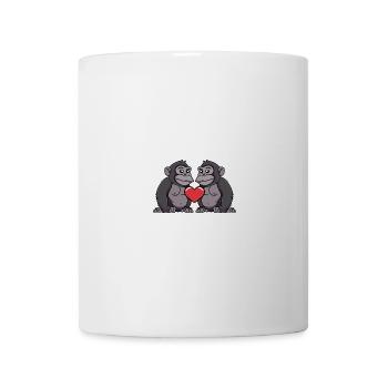Couple de gorilles Saint-Valentin - Mug blanc - blanc - Devant