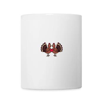 Truthahn Paar Valentinstag - Tasse - Weiß - Vorne