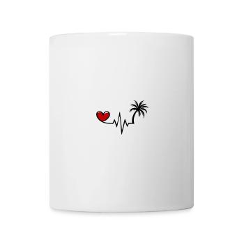 Heartbeat Palm Tree Holiday - Mug blanc - blanc - Devant