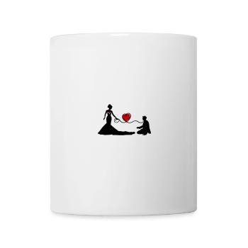 Hochzeit Brautpaar Leine Herz - Tasse - Weiß - Vorne