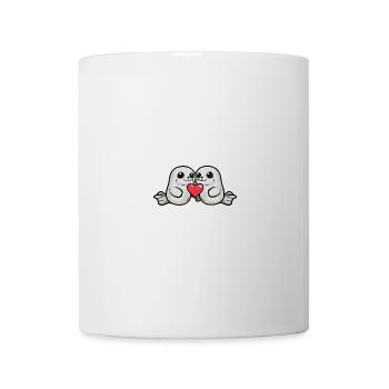 Couple de phoques Saint-Valentin - Mug blanc - blanc - Devant