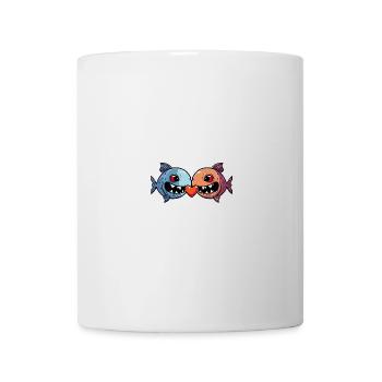 Piranha Paar Fische Valentinstag - Tasse - Weiß - Vorne
