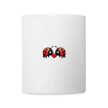 Coccinelle Couple Coeur Saint Valentin - Mug blanc - blanc - Devant