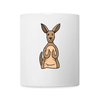 Sweet Kangaroo Shows Middle Finger Funny Gift - Mug - white - Front