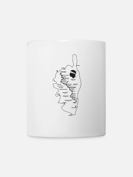 GR20 GR 20 Carte étapes randonnée Corse - Mug blanc - blanc