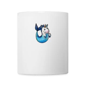 Caricature de sirène de licorne - Mug blanc - blanc - Devant