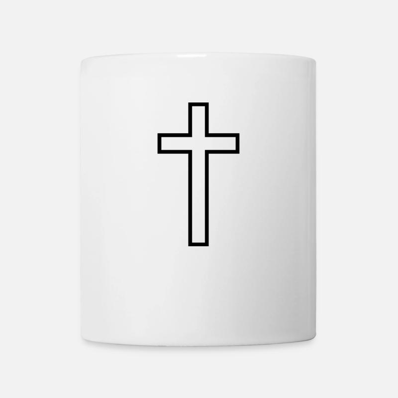 Kreuz mit Umrandung - Tasse - Weiß