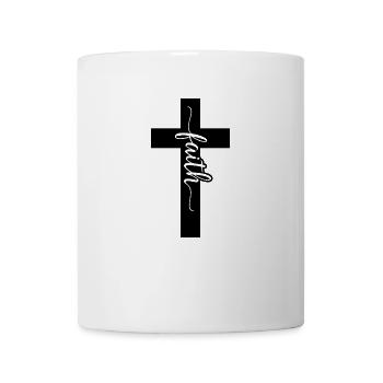 Cross with lettering - Mug - white - Front