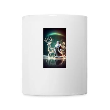 Reindeer with Santa Futuristic - Mug - white - Front