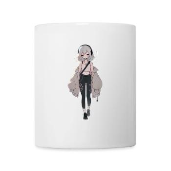 Fille d’anime dans le streetwear élégant - Mug blanc - blanc - Devant