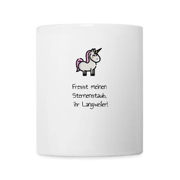 Einhorn Spruch Sternenstaub. Geschenk - Tasse - Weiß - Vorne