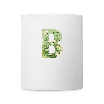 Lettre B, Monogramme, Motif Floral - Mug blanc - blanc - Devant