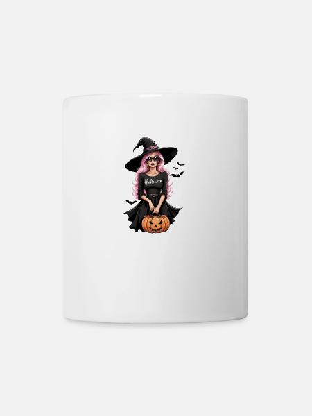 Witch Woman Halloween Costume Gift Pumpkin - Mug - white