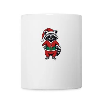 Cadeau de Noël du Père Noël raton laveur - Mug blanc - blanc - Devant