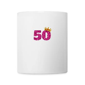 Glitter 1970 50 Jahre Geburtstag Pailletten Krone - Tasse - Weiß - Vorne