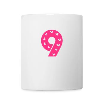 Number 9 with hearts pattern - Mug - white - Front