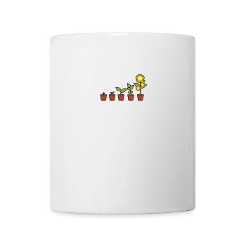 Evolution d'une fleur en fleurs dans le pot - Mug blanc - blanc - Devant