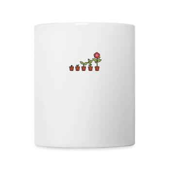 Evolution d'une fleur en fleurs dans le pot - Mug blanc - blanc - Devant