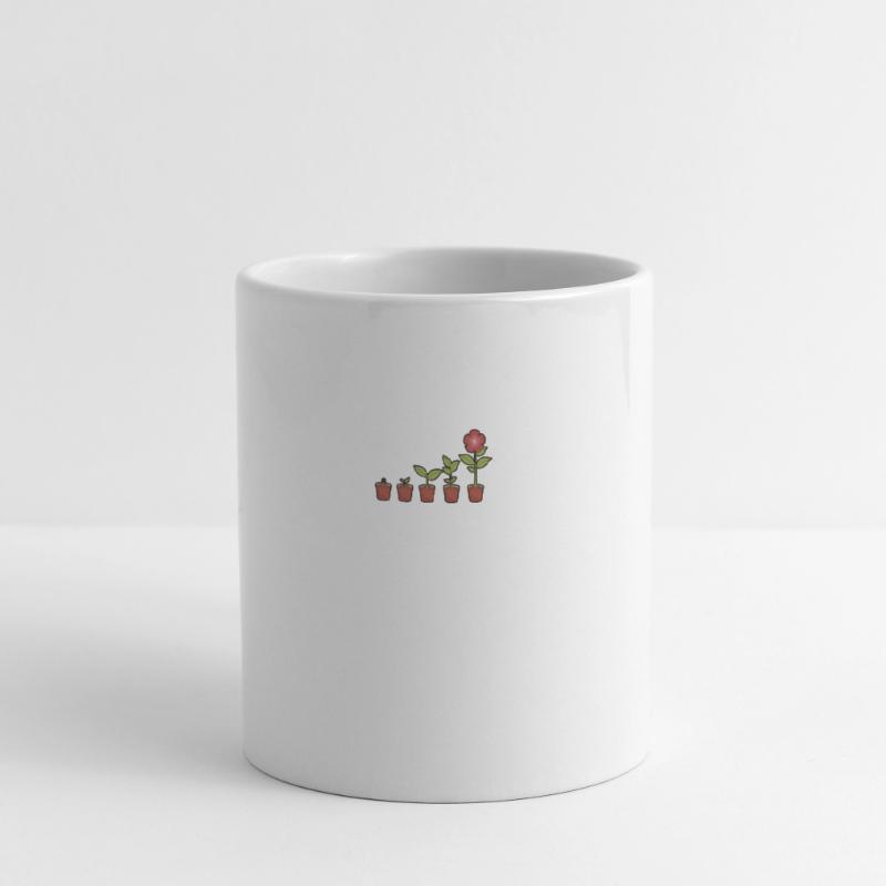 Evolution einer Blumen im Topf blühend Tasse