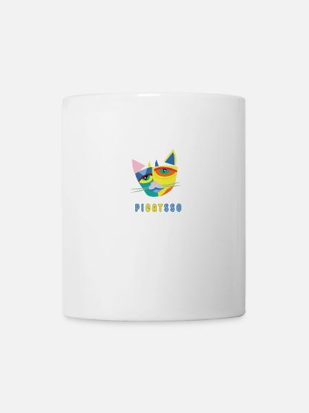 Pi-Cat-Sso Picasso chat Résumé Art Cadeau - Mug blanc - blanc