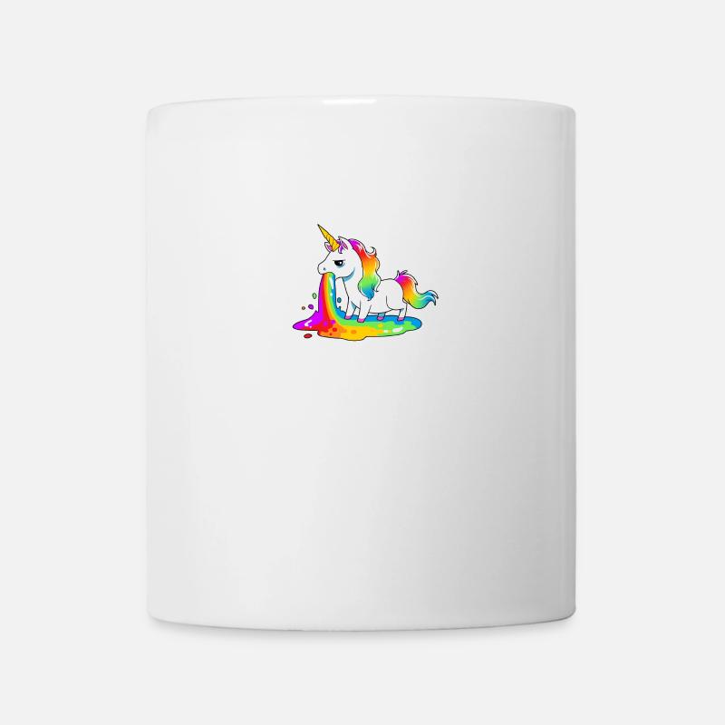 Rainbow puke unicorn vomit pony gift - Mug - white