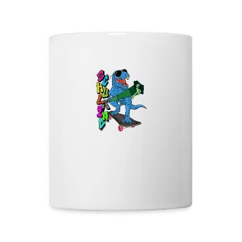 Skateboard Dino Schulkind in Blau - Tasse - Weiß - Vorne