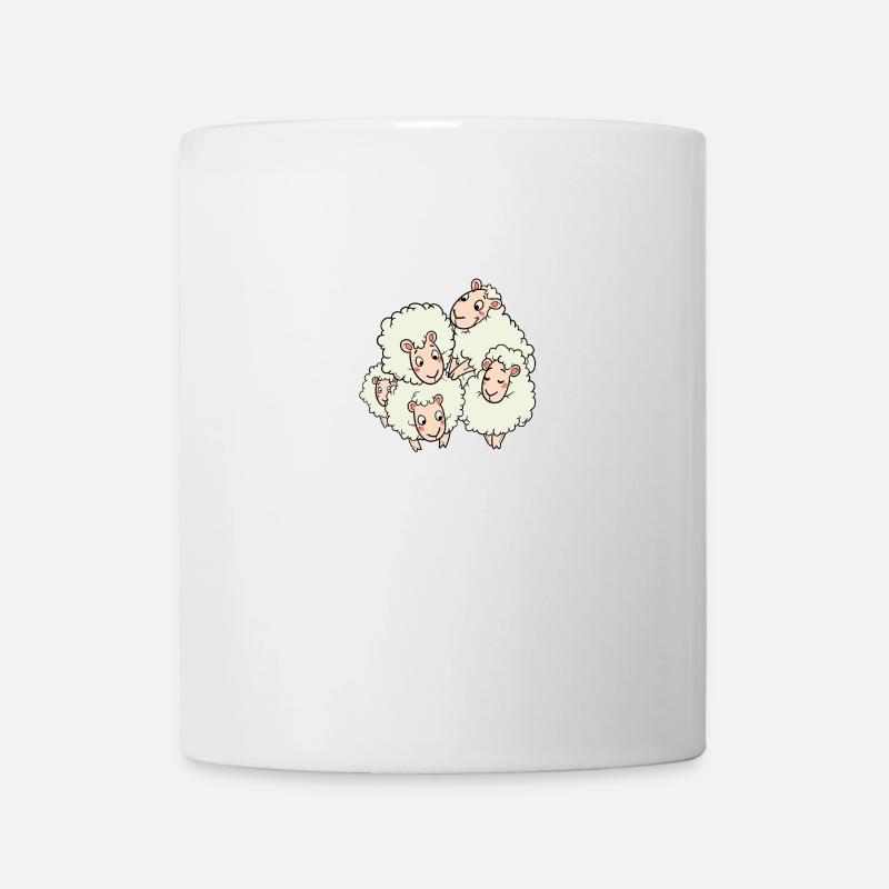 Sheep family sheep herd lamb wool horde - Mug - white