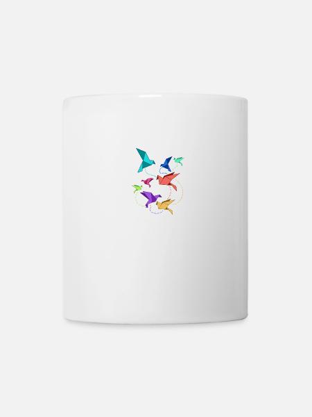 Grue en papier origami pliage d'art pliage oiseaux - Mug blanc - blanc