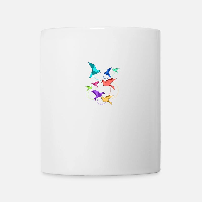 Grue en papier origami pliage d'art pliage oiseaux - Mug blanc - blanc