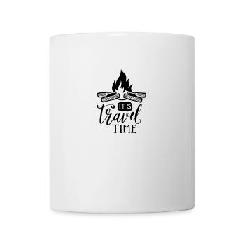 C'est le temps du voyage qui dit texte voyage sur feu de camp - Mug blanc - blanc - Devant