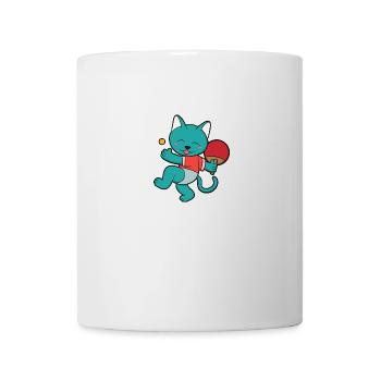Fille de cadeau de joueur de tennis de table drôle de chat - Mug blanc - blanc - Devant